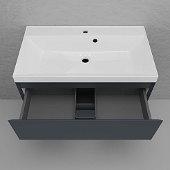 Style Line Тумба под раковину Манхэттен 80 Plus подвесная эмаль графит матовая – фотография-4